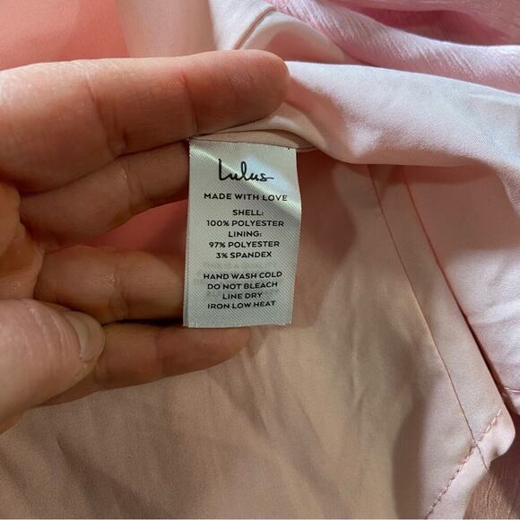 NWOT Lulus Exquisite Presence Blush Floral Jacquard High-Low Wrap Dress - Picture 7 of 9